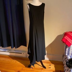 Sleeveless black evening dress